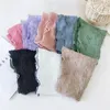 Scarves Headscarf Female Scarf Soft Solid Color Pleated Embossed Small Shawl Cotton Linen Triangle Autumn