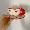 Tasses cadeaux romantiques coréen Ins Style café tasse à thé tasse créative coeur tasse lait tasses en porcelaine cadeau pour femme petite amie