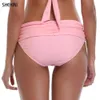 set SHEKINI Women's Swimsuit Pants Hipster Bikini Bottoms Full Coverage Ruched High Waisted Swim Bottoms Summer Beachwear Shorts