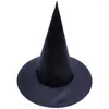 Berets Chapéu de Halloween para homens e mulheres Black Wizard Witch Maquiagem Roupas Adereços Adulto Criança Tamanhos