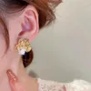 Brincos pendurados estilo coreano moda metal camélia para mulheres meninas pingente de cristal jóias senhora na moda acessórios vintage anéis de orelha