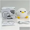 Autre organisation de ménage Doudou Duck Sile Induction Night Light Ambiance Chambre Chevet USB Charge Sleep Pat Drop Deli Dh28T