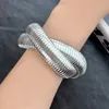 Bangle Dubbellaags Dikke Draad Mode HipHop Roestvrij Staal Elastische Armbanden Goud Zilver Kleur Paar Armband Heren Sieraden 231215