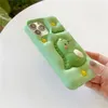 كوريا الإضافية الكورية Pop Cartoon Dinosaur 3D Case for iPhone 15 13 12Pro 14 Pro Max I11 13Promax Kids Gift Soft Silicone Cover 1pc