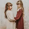 Mädchen Baumwollkleid Kinder Hohl Prinzessin Kleid Herbst Winter Baby Langarm Kleid