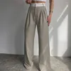 Spodnie damskie mody patchwork workowate plisowane eleganckie kontrastowe spodnie swobodne streetwearne codzienne proste, solidne luźne biuro