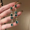 Dangle Kroonluchter Mode Groene Gouden Lange Parel Kwastje Oorbellen Voor Vrouwen Vintage Sieraden Party Bruiloft Trendy 231216