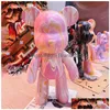 Novidade Jogos 33cm Diy Pintura Violência Urso Bearbricks Manual Fluido Criativo Decoração de Sala de Casa Feito à Mão Boneca Estatueta Brinquedos Presente Dhxpf