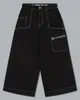 JNCO New Haruku Hip Hop Retro Graphic Graphic Praphic Servidered Baggy Dens Pants Men Women Goth High High Brouters Wide