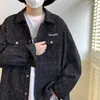 Menores de las chaquetas para hombres Autumn Autumn Casual Men Plaid Loose de manga larga Tiratoria Hip Hop Hop Hop Un solo pecho grueso grueso Corea Corea 2023 L187