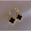 Designer Earrings Clover for Women Classic Small Wind Earrings New Clover Ear Ring Gold Luxury Flash Earloop