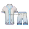 Camisas casuais masculinas Casablanc de corrida camisa de arte de seda 2023 outono e inverno homens vestido shorts conjunto entrega de entrega vestuário mens roupas dhseb