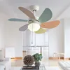 Светодиодный потолочный вентилятор Ventilador De Techo Kid Fan Lights Детские охлаждающие потолочные вентиляторы для детской комнаты Детское освещение Вентилятор Fixtures200H