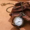 Pocket Watches Retro Punk Pirate Captain Double Knife Quartz Klocka med halsbandskedja Pendant Armband gåva för manliga män vintage klocka