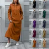 Casual Dresses Women's Loose Hooded Long Dress Padded Sweatshirt Fashion Halter Neck Maxi Summer For Women