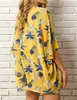 Badkläder FLC -trender Böhmen Print täcker för Bikinis Hawaii Beach Tops 2022 Kvinnor Chiffon Floral Kimono Cardigan T Shirts Capes sommar