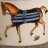 Taza de café de porcelana con diseño de caballo, juego de café de porcelana de hueso con platillo, vasos, tazas de té con contorno dorado, 291p