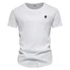 Homens camisetas 2023 Casual T-shirt Verão Slim-Fit Cor Sólida Tendência Top Design de Alta Qualidade -Vendendo Homens