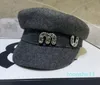 Kaszmirowy kryształowy list ośmioboczny kapelusz w stylu brytyjski styl beret newsboy cap