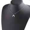 Pendant Necklaces 10pcs 45cm Mirror Polished Stainless Steel Personality Crescent Horn Necklace Fashion Metal Women Jewelry