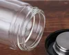 Бутылки для воды Высококачественный стеклянный стакан бизнес-типа с двойными стенками и фильтром для заварки чая из нержавеющей стали