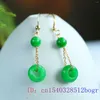 Dangle Earrings Jade For Women Designer 925 Silver Real Amulet Gift Chinese Vintage Natural Gemstones Green Jewelry Beaded Charms