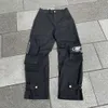 Cargo Haruku Hip Hop Skull Print Baggy Black Pants Joggers Men 2023 Nieuwe rock pocket brede been broek streetwear hot