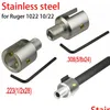 Bränslefilter för rostfritt stål fatstrådskydd Ruger 1022 10/22 munstycksbroms 1/2x28 5/8x24 Adapterkombo .223 .308 Compen Dhzbe