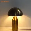 Nyhetsartiklar Black Nordic Iron Mushroom Table Lamp Gold Home Decor Living Room Study Bedroom Light G9 Interface Desk Lamp Stand Bedside Lamp 231216