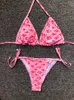 Sexy g Conjuntos de bikini para mujeres de diseñador Vendaje Traje de baño Crop Top Traje de baño Tanga Traje de baño Corte alto Ropa de playa Estampado sólido Nuevo bañista # 84 KL82