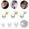 Orecchini per borchie Fashion Simple Sweet Pearl Spiral Perle piccole per donne coreane 3/4/5/6/7mm Gioielli piercing da festa