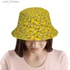Chapéus de aba larga chapéus de balde 2022 novo verão dos desenhos animados amarelo pato balde chapéu para mulheres homens viagem ao ar livre dobrável bob chapéus de pesca meninas meninos fedoras cl231216