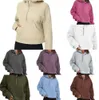 1lulemen-08 Kadın Hoodies Sweatshirts Sonbahar Kış Yoga Takım Tüplü Hoodie Yarım fermuarlı Sweater Gevşek Gym Ceket Fitness Kısa Peluş Coat Sweatshirt y