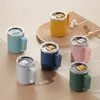 15oz Double Wall Stainless Steel Mug with Handle and Lid Portable Insulated Cup for Outdoor Traveling Drinking Water Tea Cup Q837