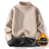 Mens Sweaters Thickened Sweater Knitted Fleece Round Neck Man High Street Casual Long Sleeve Pullovers 231216