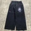 Jeans americani nuovi ricamati Y2K Hip Hop Rock Fashion Street Retro Haruku pantaloni larghi a vita alta larghi per uomo e donna