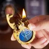 Lighters Metal Rocker Arm Kerosene Lighter Creative Personality Round Transparent Oil Tank Open Fire Mens Small Tools 231216