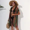 Damesbadmode Damesbikinis Cover-up Holle Open voorkant Kwastjevest Strandgehaakte jurk Ins Y1QD