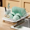 Kitchen Storage Multi-functional Burr-free Utensils Bowl Plate Vegetable Drainer Rack Dish Drain Supplies