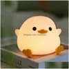 Autre organisation de ménage Doudou Duck Sile Induction Night Light Ambiance Chambre Chevet USB Charge Sleep Pat Drop Deli Dh28T