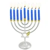 Ljushållare Hanukkah Menorah stjärna i David Candle Holder Dekorativ ljushållare för hemdekoration matbord håll 9 grenar 231215