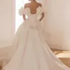 Свадебные платья трапециевидной формы со складками и рукавами, атласное свадебное платье с рюшами и карманами в стиле бохо, свадебное платье принцессы
