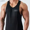 T-shirts pour hommes Mens Gym Scle Fitness Singlets Marque de mode Vêtements Sports Entraînement Imprimé Débardeur Respirant Sleless Coton Casual VestL231216