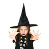 Berets Chapéu de Halloween para homens e mulheres Black Wizard Witch Maquiagem Roupas Adereços Adulto Criança Tamanhos