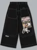 JNCO Neue Haruku Hip Hop Retro Schädel Grafik Gestickte Baggy Jeans Denim Hosen Männer Frauen Goth Hohe Taille Breite Hosen