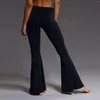 Aktiva byxor flare bred yoga för kvinnor golvlängd hög midja byxor spårfria anti chafing leggings sportstights legging feminina
