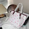 Design handväskor kvinnor shopping tygväska märke snöflinga bågtryck korg axel väskor stora arbetsmessenger väska