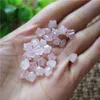 100pcs Lot Całkowicie Kamień naturalny 6 5 mm Rose Rose Quartz Trought Otwór luźny kamień szlachetny do bransoletki biżuterii Naszyjnik 302F