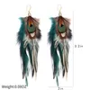 dangle earrings lureme bohemian style multicolor pheasant feathers for women girls light feather drop errings（er006405-8）