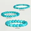 Strand Natural Stone Beads Bracelet Amazonite Elastic Bracelets For Women Men Sea Blue Reiki Yoga Handmade Jewelry